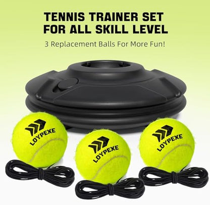 Tennis Trainer Set Tennis Practice Rebounder with String Solo Tennis Trainer Practice Equipment Several Replacement Rebound Balls Portable Tennis Practice Equipment for Adults Kids