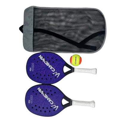 kowaku 2Pcs Beach Tennis Rackets, Beach Tennis Racquet, Portable Lightweight Beach Tennis Paddles with Bag for Playground Courtyard - color: Blue