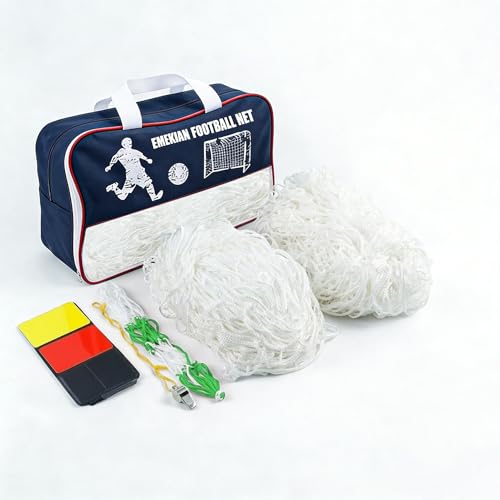 2 Pcs Soccer Replacement Goal Nets, 24x8FT, 20x6.5Ft, 10x6.5FT Polyethylene Polyester Football Net, Full Size Heavy Duty Soccer Net Set, NOT Include Posts - color: White-DL, size: 20Ft x 6.5Ft