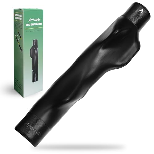 Golf Grip Trainer, Right or Left Handed Golf Training Aid for All Levels of Golfers - Fix Hand Position & Grasp, Master Correct Grip Posture, Golf Accessories - color: Black-1 Pack, size: Left Hand