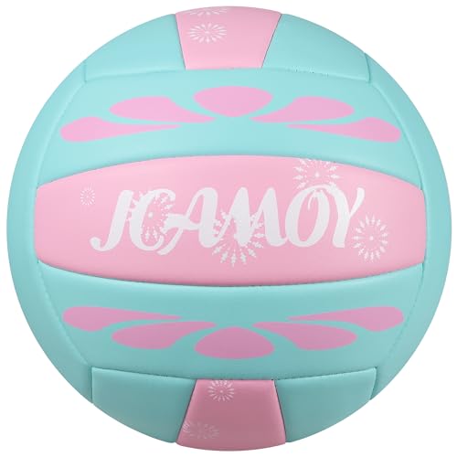 Volleyball Size 5 - Premium PU Leather, Ultra-Durable Soft to The Touch for Youth, Adults, Ideal for Indoor, Outdoor, Beach Sports Training - color: PINK BLUE
