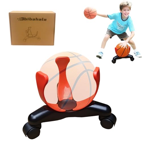Sideways Low-Center Dribbling Sliding Clamps Basketball Training Equipment Improve Skills Agility Coordination Training Kit Suitable for Basketballs of Size 5, 6, and 7 - color: Red