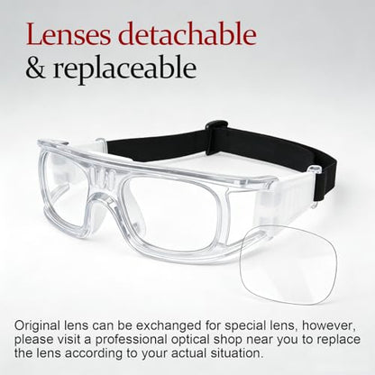 Andux Unisex Sports Glasses Anti Fog Goggles for Basketball Dribbling, Lacrosse, Eye Training LQYJ-01 - color: White