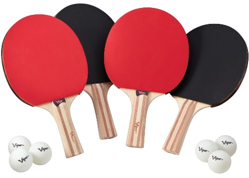 Viper Table Tennis Accessory Set (Rackets/Paddles and Balls) - style: 4 Rackets and 6 Balls