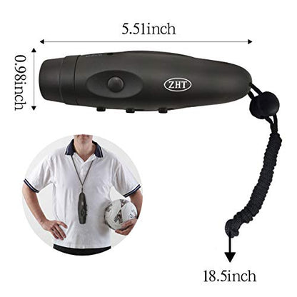 ZHT Electronic Whistles for Referees with USB Charging, 3 Tone High Volume Emergency Whistle for Referee Coaches Teacher, Outdoor Camping Hiking Boating Safety Whistles with Lanyard - color: Black