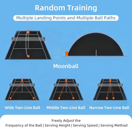 Pickleball Machine Ball Thrower, 28 Pickleballs Capacity,2/3/4Sec Frequency,Angle/Speed of Serve are Adjustable,60-105CM Adjustable Tripod,for Practice and Training Upgradedversion - color: Upgradedversion