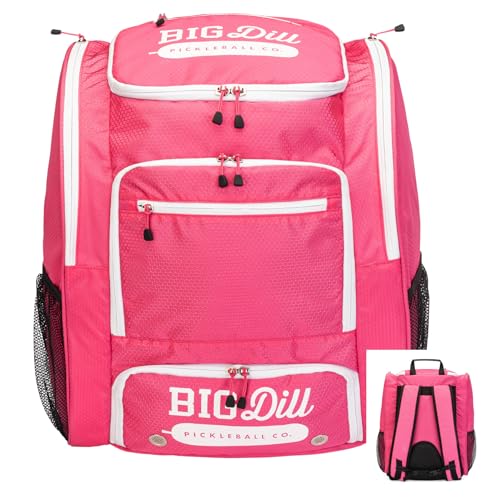 Big Dill Pickleball Backpack | Large Pickleball Bag with Shoe Compartment for 8+ Paddles & Accessories, Insulated Pocket