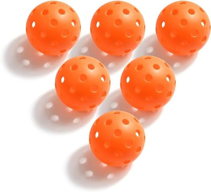 Geekman Backyard Pickleball Expert, Durable 40-Hole Balls with Bonus Paddles, Consistently Bouncing Balls for Park Games, Set of 6 Pack