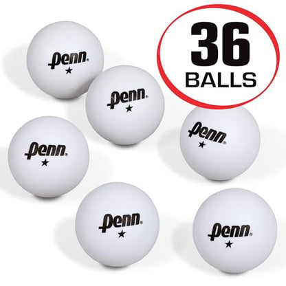 Penn 40mm 1-Star White Ping Pong Balls, Box of 36 Official Tournament Size Table Tennis Balls - size: 40mm (Pack of 2)