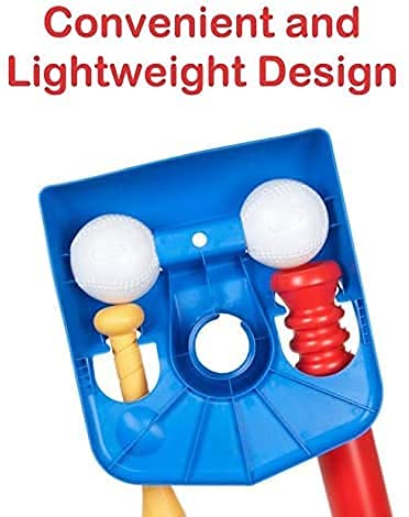 Kids Tee Ball Set with 10 Balls – Adjustable Height Batting Tee for Toddlers & Kids – Indoor Outdoor Baseball Training Toy for Beginners