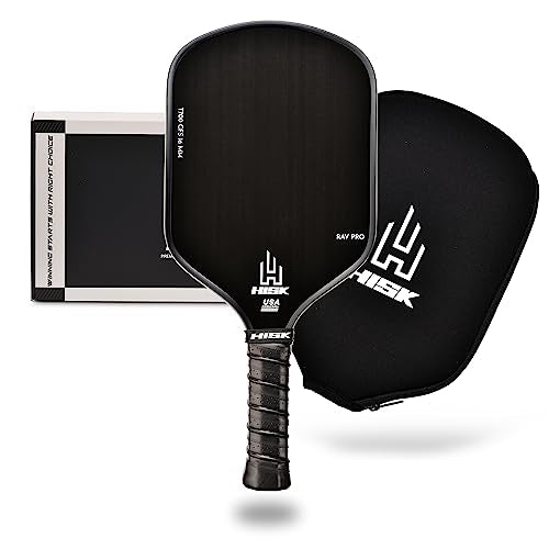 RAV PRO Pickleball Paddle - Ultimate HIGH END 16mm Japanese Toray T700 Raw Carbon Fiber CFS w/Excellent GRIT Roughness Texture, Aero Dynamic Curve, USAPA Approved, Non Slip Grip