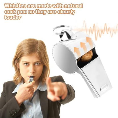 Bsofing Whistle, Coaches Whistle with Lanyard, Whistle for Coaches, Whistle for Teachers, Stainless Steel Sports Whistles, Loud Crisp Sound Whistles Great for Coaches, Referees, and Officials