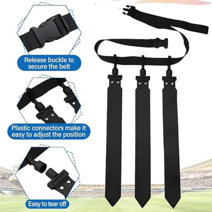 Hungdao 10/12 Players Flag Football Belts and Flags Adjustable Football Belts for Kids Teens Adults Team Training Sport Event - color: Blue,black