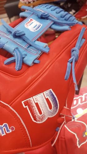 Wilson A2000 1786 Baseball Glove, Right Hand Throw, Infield Series - Exclusive Edition - color: Red/Sky Blue