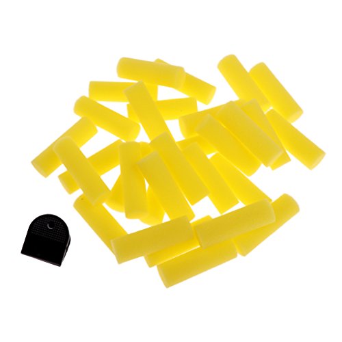 30 Pieces Table Tennis Bat Cleaner Sponges, Pong Racket Rubber Surface Maintenance Tools, Yellow Ping Pong Paddle Cleaning Sponges for Regular Care