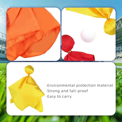 6Pcs Football Penalty Flags, Soccer Tossing Flags Referee Props Sports Fan Tossing Flags, Challenge Flag Football Games Accessory for Football/Lacrosse(Red+Yellow+Orange)