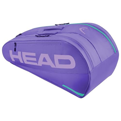 HEAD Tour Racquet Bag M (6R) Tennis Bag - Holds Up to 6 Racquets, CCT+ Climate Control Technology, 2 Main Compartments, Shoe Pocket & Backpack Carry System - color: Purple