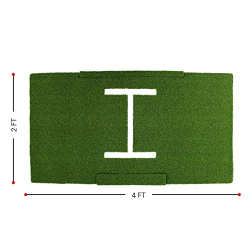 Rukket Tri-Turf Golf Hitting Mat Attack, Portable Driving, Chipping, Training Aids for Backyard with Adjustable Tees and Foam Practice Balls