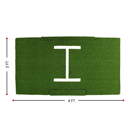 Rukket Tri-Turf Golf Hitting Mat Attack, Portable Driving, Chipping, Training Aids for Backyard with Adjustable Tees and Foam Practice Balls
