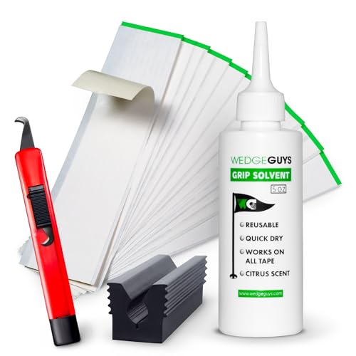 Wedge Guys Professional Golf Grip Tape 2" x 10" Solvent Activated Double Sided Adhesive Strips for Regripping Golf Clubs - color: Deluxe Kit