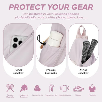 Pickleball Bag for Women Men, Crossbody Sling Bags Pickleball Paddle Bag Should Chest Bags Backpack - color: Purple