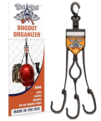 Pro - Dugout Gear Hanger - The Dugout Organizer - for Baseball and Softball to Hold Bats, Helmets and Gloves - color: Black