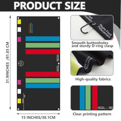 2 Pcs 31.9 x 15 Golf Towel Training Aid Portable Golf Trainer Alignment Towel for for Beginner Golfers Ball Position Putting Chipping Range Practice Build Consistency in Setup