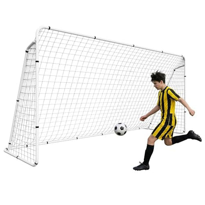ZENY Portable Soccer Goal for Backyard,12x6 / 10x6.5 / 8x5 / 6x4 ft Kids Adults Soccer Net and Frame for Home Backyard Practice Training Goals, Soccer Training Equipment - style: 12 x 6 FT