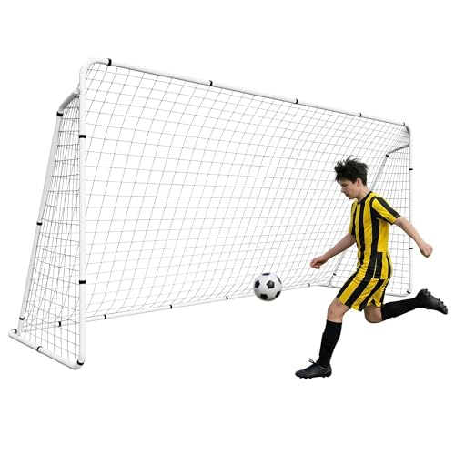 ZENY Portable Soccer Goal for Backyard,12x6 / 10x6.5 / 8x5 / 6x4 ft Kids Adults Soccer Net and Frame for Home Backyard Practice Training Goals, Soccer Training Equipment - style: 12 x 6 FT