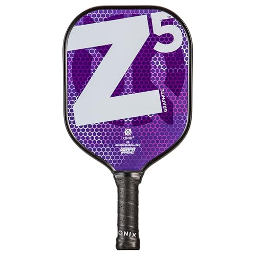 Onix Graphite MOD Z5 Carbon Fiber Pickleball Paddle with Wide-Body Shape. Honeycomb Core, Graphite Face & Cushion Comfort Pickleball Paddle Grip