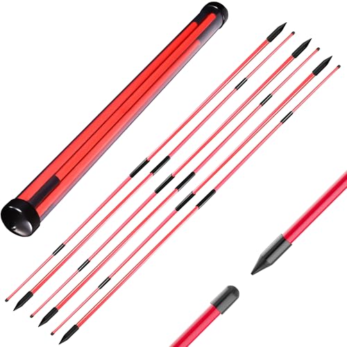 Signature Fitness Golf Alignment Sticks, 2 Pack 48" Upgraded Collapsible Design, Multiple Colors Foldable Golf Training Aids for Aiming Putting Swing Posture Correction - color: Red, size: 6Pack