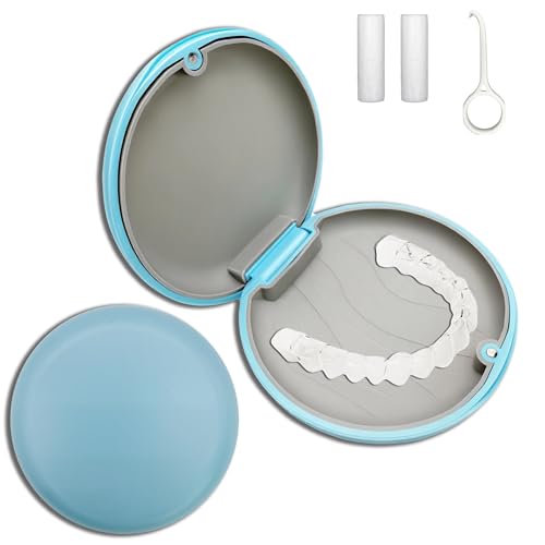 Retainer Case, Aligner Case, Orthodontic Retainer Case, Retainer Mouth Guards Travel Case with Removal Tool and Chewies (Blue) - color: Blue