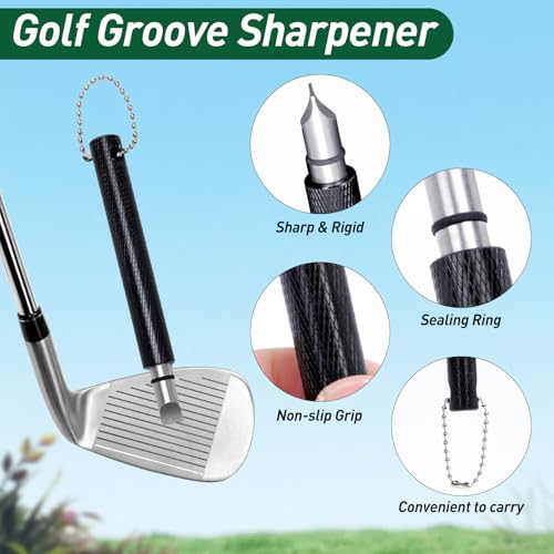 Gofly Golf Club Cleaning Kit, Golf Club Brush & Golf Groove Sharpener & Absorbent Golf Towel, Leak-proof Stretchable Press-Spray Golf Club Cleaner, Golf Gifts for Men, Essential Accessories for Golfer