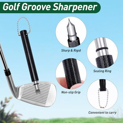 Gofly Golf Club Cleaning Kit, Golf Club Brush & Golf Groove Sharpener & Absorbent Golf Towel, Leak-proof Stretchable Press-Spray Golf Club Cleaner, Golf Gifts for Men, Essential Accessories for Golfer