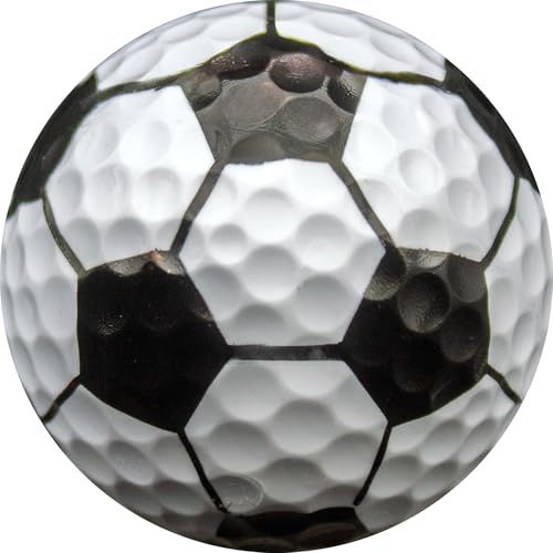 GBM Soccer Novelty Golf Balls – 360 Degree Soccer Golf Balls Design for Players, Coaches, Sports Fans, Tournaments, League Play and Golfers Gifts, 1 Dozen