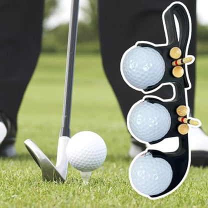 Golf Ball Bag Holder Golf Tee Keeper 2 in 1 Ball Case for 3 Balls Holder Case Carry Bag Belt Accessories for Club Bags Balls Keeper Tee Storage