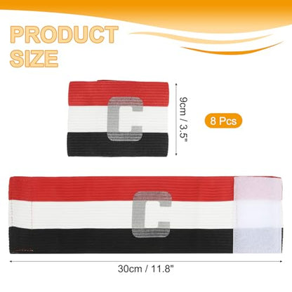 MECCANIXITY Soccer Captain Armband, Captain Arm Bands for Soccer Elastic Captain C Arm Band Sports Captain Armbands for Football Team Training Youth & Adult - color: Black/Red