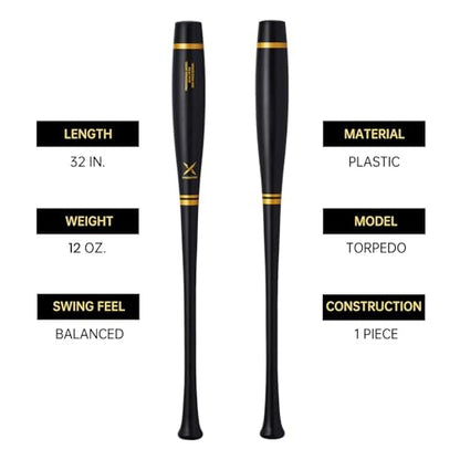 T1 Pro Plastic Torpedo Bat for Backyard Baeball Game - 32 in / 12 oz