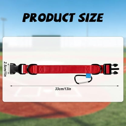Baseball Glove & Gear Hanger Clip, Adjustable Baseball Glove Loop Holder Bag Attachment Accessories Parts Strap D-Ring Hooks for Fence Players & Drying Sports Equipment - color: Red