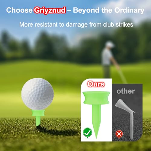 Grivznud 100 Pack 0.82 Inch Neon Yellow Plastic small tees golf， Short Golf Tees,Durability & Stability, Engineered to Minimize Friction and Side Spin，Golf practice supplies，small golf tees for par 3. - color: Green