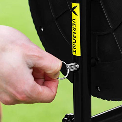 Vermont Tennis Ball Roller Mower & Hopper | 85 Ball Capacity - Convertible Pickup Roller Basket with Quick Release Pins - Lightweight, Durable Frame - Portable Training Equipment