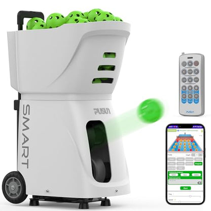 PP-Smart-Multi-Functional Smart Pickleball Serving Machine - APP Controlled, 80+ Ball Capacity, 20-120km/h Speed Adjustment, 4-6 Hours Battery Life, Ideal for Training and Matches