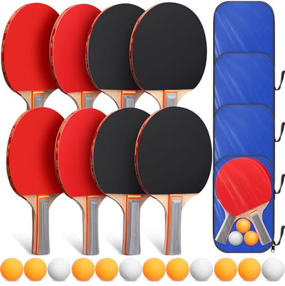 Liliful Table Tennis Rackets Set with Table Tennis Balls and Storage Bags for Indoor Outdoor