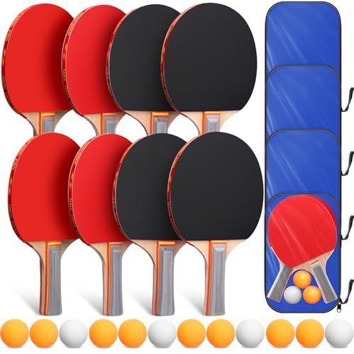 Liliful Table Tennis Rackets Set with Table Tennis Balls and Storage Bags for Indoor Outdoor