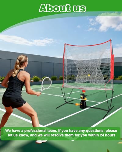 Portable Tennis & Pickleball Recovery System Net, 6 x 7ft Portable Polyester Mesh and Fiberglass Frame, Ball Recycling Net for Tennis Ball Machine, Collapsible Pickleball Trainer for Indoor/Outdoor