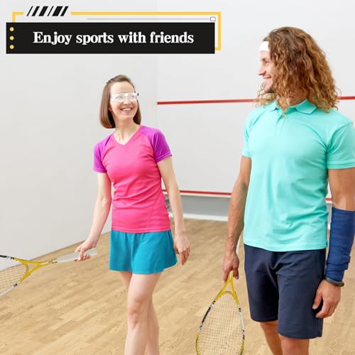 2 Pack Beginner Squash Racquet Set Includes Racquets with Racket Bags Anti Fog Goggles Cases Blue Dot Ball Indoor Gym Sports for Beginners Novice Training Recreational Play - color: Yellow