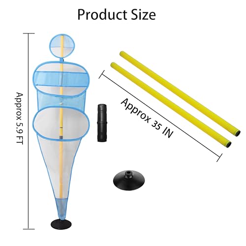 TNZMART Football Dummies Free-Kick Training Mannequin Portable Defender Practice Dummy Soccer Agility Poles with Mesh Dummy - color: 5.9 FT
