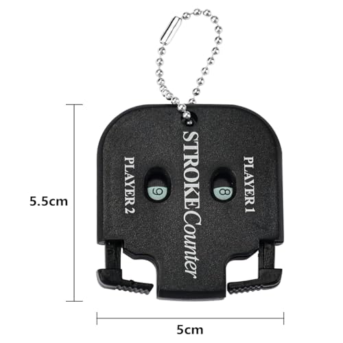 Bringsine Mini Score Counter Golf Stroke Shot Putt Tally Keeper Number with Key Chain (Pack of 2)-Black