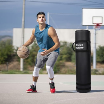 Hikeen Heavy Duty Football Tackle Dummy - Lightweight Tackling Dummy for Youth Football Withstand Years of Blocking, Tackling, Defensive Practice Drills - 12"x48" Kick Training Dummy with Handles