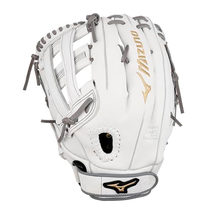Mizuno GMVP1300PF4W MVP Prime Fastpitch Softball Glove 13", H Web, Left Hand Throw,White/Grey